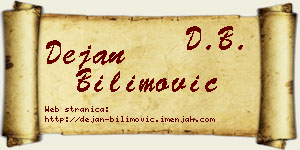 Dejan Bilimović vizit kartica